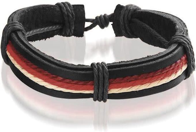 Montebello Armband Acis Red - Unisex - Leer - ∅20 - 23 cm