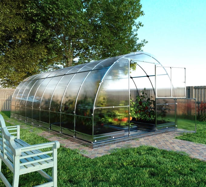 Tuinkas KLASIKA TUBE PREMIUM 3 x 6 m (18 m²), 6 mm met polycarbonaatbekleding