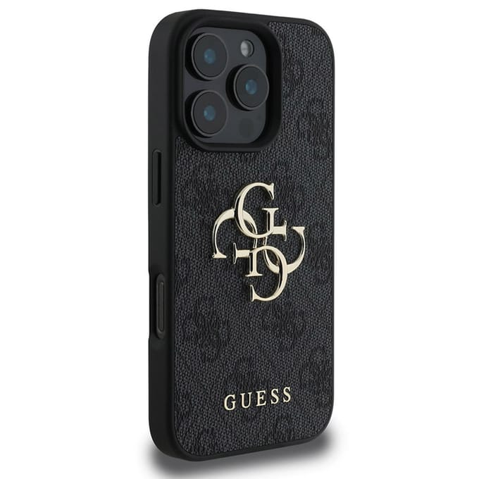 Guess 4G Metal Logo Backcover voor de Apple iPhone 16 Pro Max - Zwart
