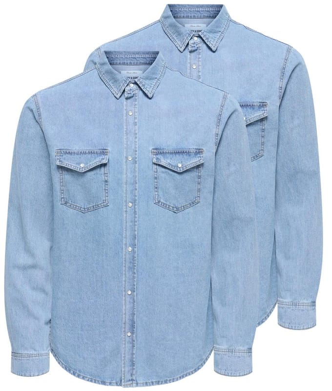 Only & Sons Heren Jeans overhemd 2 pack Bane