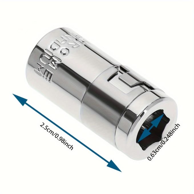 Adaptateur Carré 1/4  vers Hexagonal 1/4  pour Embout de Tournevis - Construction en Acier