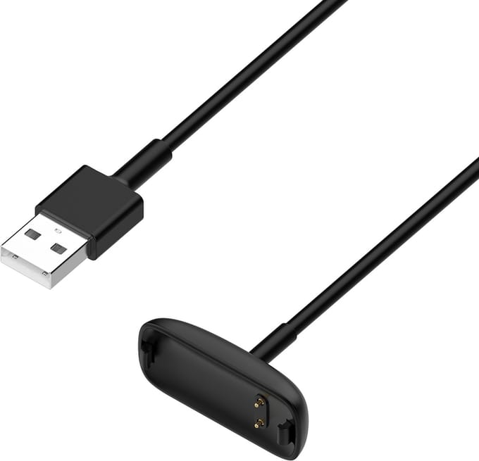 DrPhone Oplaadkabel – Oplader - Kabel - Charger – Geschikt voor Fitbit Inspire 3 - 1 Meter