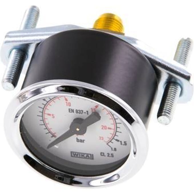 0..1.6 Bar Paneelmontage Manometer Staal/Messing 40 mm Klasse 2.5 (Beugel) - MW01P640SH-TP