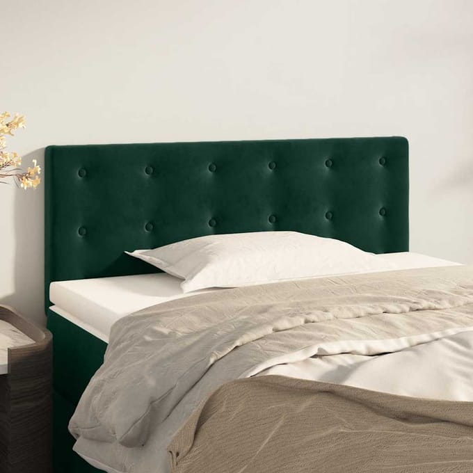 vidaXL - Hoofdbord - 90x5x78/88 - cm - fluweel - donkergroen