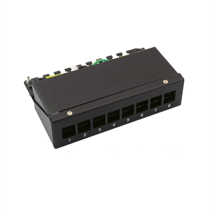 VALUE Keystone module houder, 8-poorts, zwart
