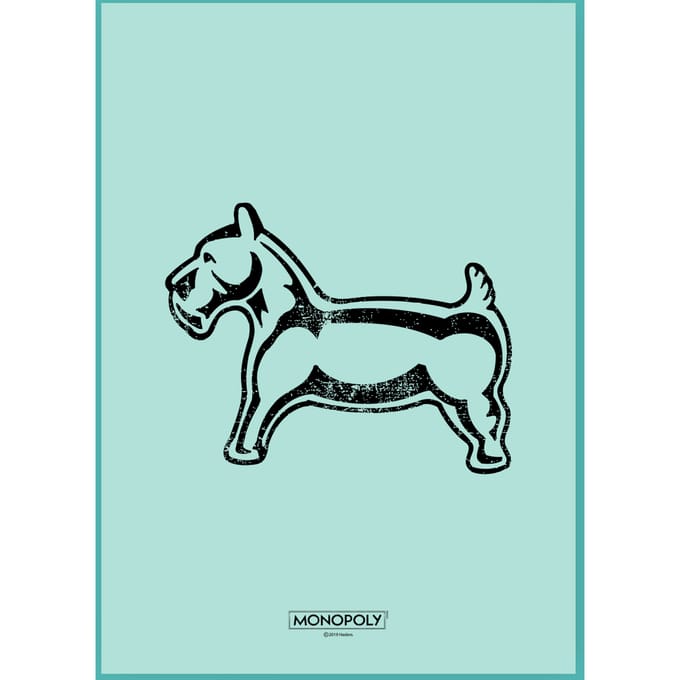 Monopoly Dog Letterpress Art Print - A4