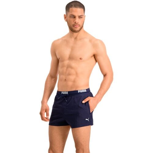 PUMA Swim Logo Short Heren Zwembroek - navy - Maat M