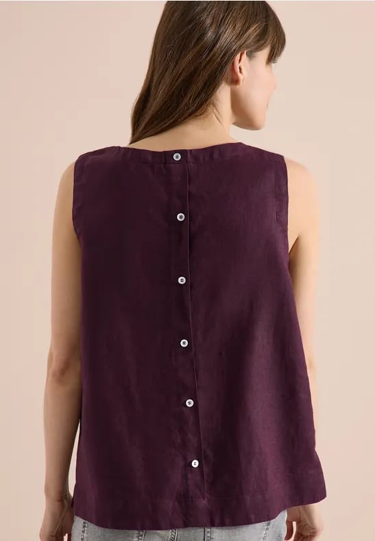 Linnen blouse met knoopdetails