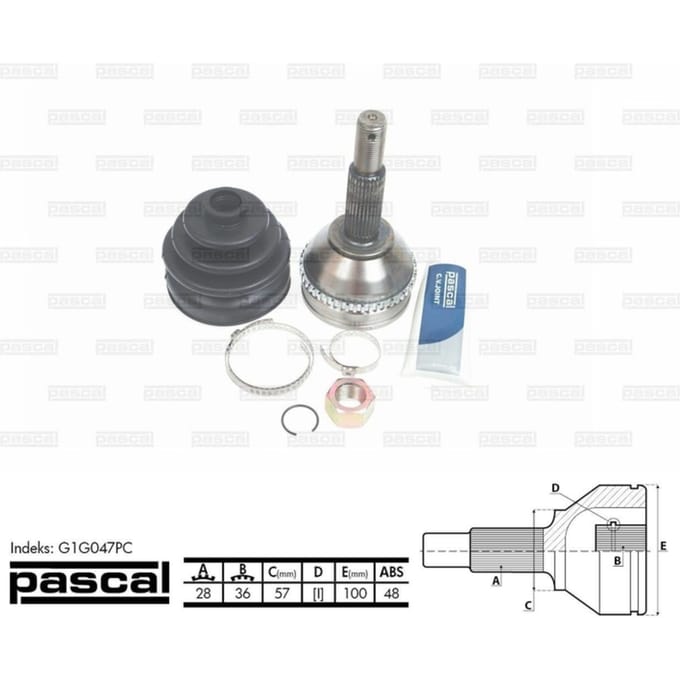 Homokineet reparatie set, aandrijfas PASCAL G1G047PC
