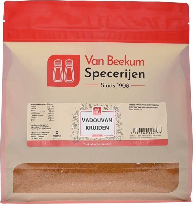 Van Beekum Specerijen - Vadouvan Kruiden - 1 KG (hersluitbare stazak)