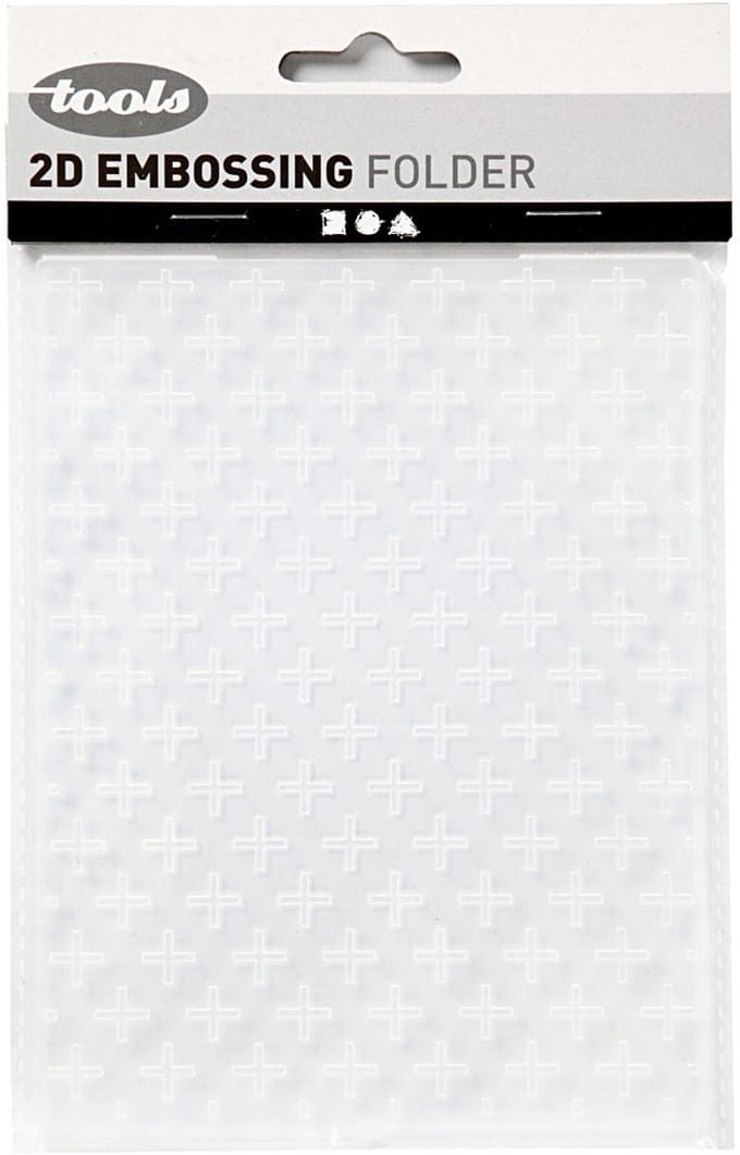 Embossing Folder , kruizen, afm 11x14 cm, dikte 2 mm, 1 stuk