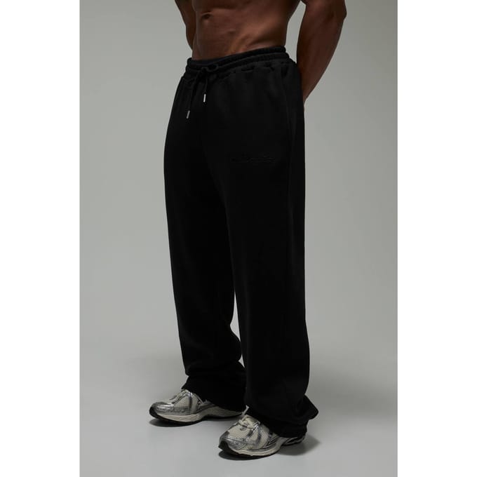One More Rep Rechte Pijp Gegraveerde Joggers | Black | Size Medium