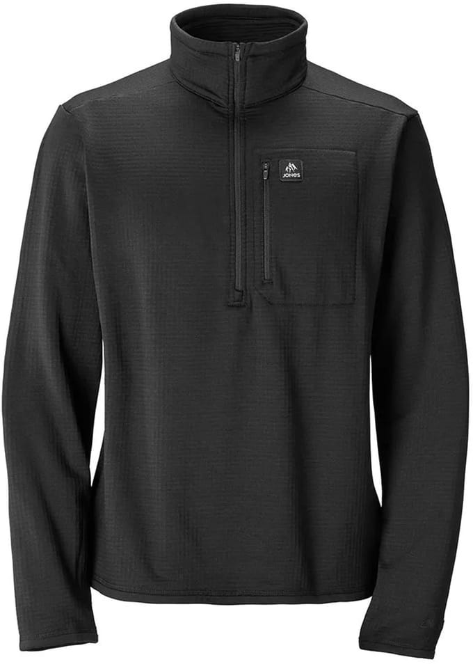 Jones Flagship Rec Grid Fleece Met Halve Rits Zwart L Man