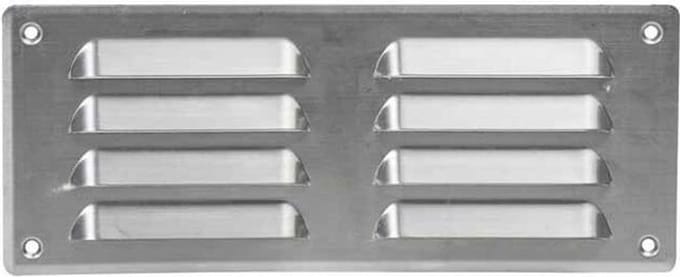 Metalen ventilatierooster vierkant 260x105 mm aluminium - MR26105Al