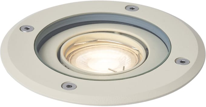 QAZQA delux - Moderne Grondspot - 1 lichts - Ø 13 cm - Beige - Buitenverlichting