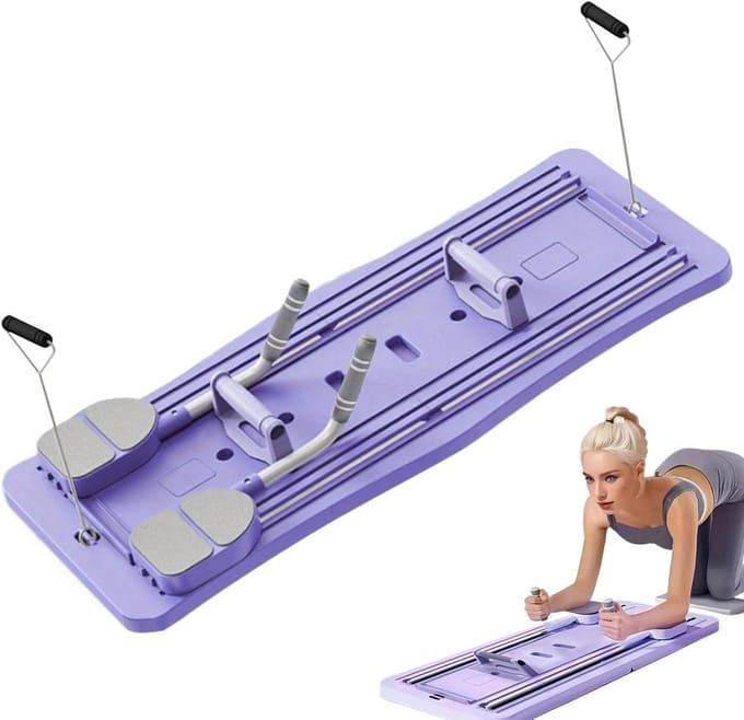 Pilates Board - Thuis Training - Buikspieren Trainen - Opvouwbaar Ontwerp - 97 x 41 cm - Paars