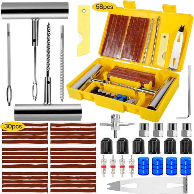 ZRSS® Proppenset Autoband - Professionele Banden Reparatie Set - Voor Auto en Caravan - 58-delig