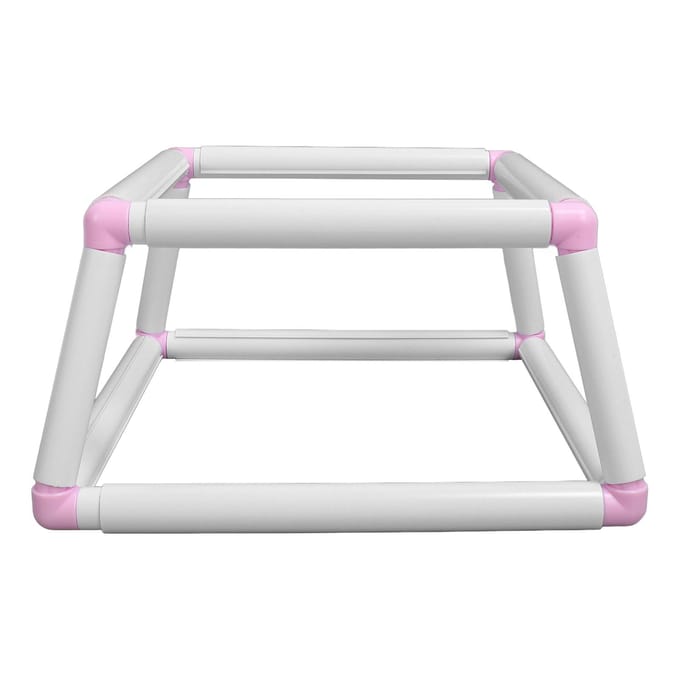 Borduurframe Schootstandaard Kruissteek Borduurhouder Set Rechthoekige Plastic Buis Dubbellaags wit