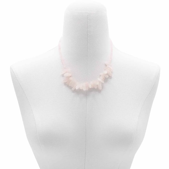Longstone Edelsteen Ketting - Rozenkwarts