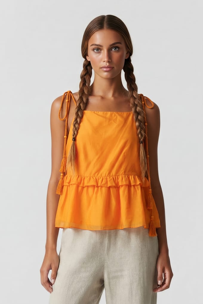 & Other Stories Lily Top Orange Maat: 34 | Mouwloze Tops Outlet | Dames | Oranje