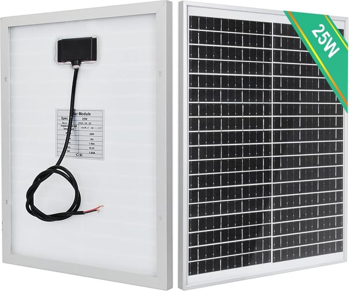 25W 12V Zonnepaneel - Waterdicht en Ideaal voor Off-Grid Oplossingen