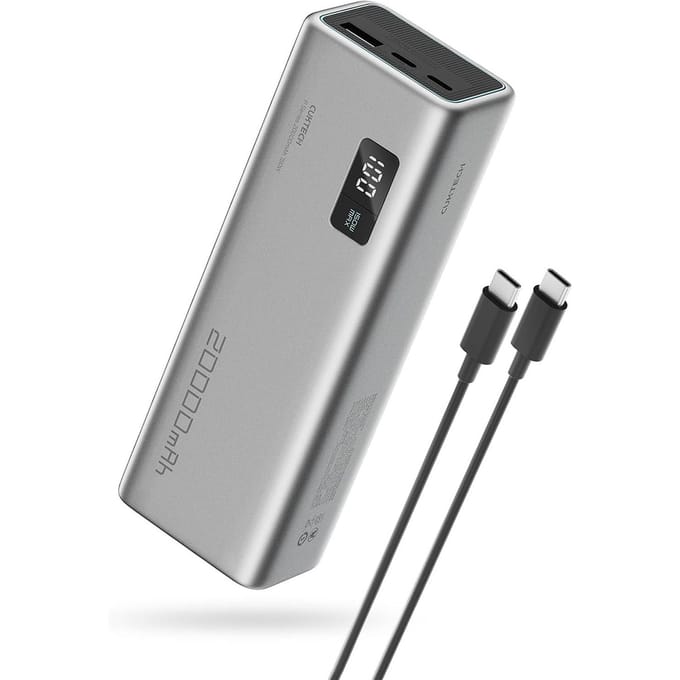 Powerbank 20000mAh USB-A USB-C 150W - Grijs