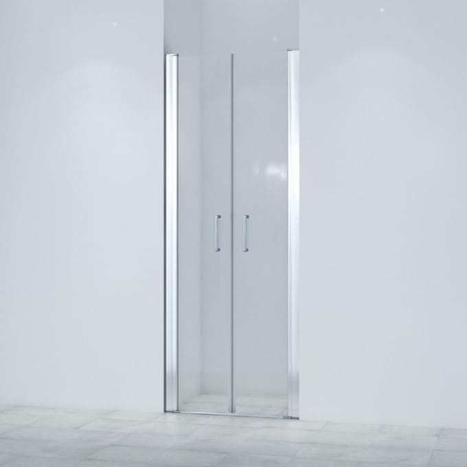 FugaFlow Efficiente Vetro Pendeldeur - 80x200cm - 6mm veiligheidsglas - anti kalk - chroom