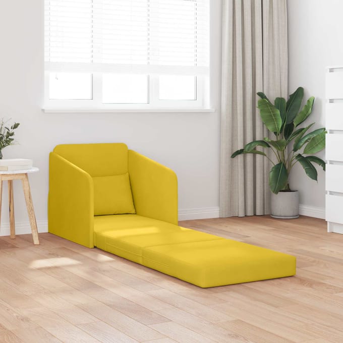 vidaXL Slaapbank Geel 65 x 80 x 83 cm Fluweel