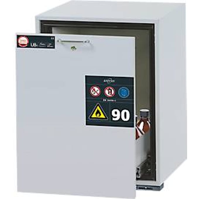 Veiligheidskast type 90 asecos UB-S-90, lade, front lichtgrijs, B 593 x D 600 x H 800 mm