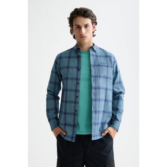 Scotch & Soda Shadow-check Double-faced Shirt Peacoat Shadow Check Taglia: S | Camicie Casual Outlet | Uomo
