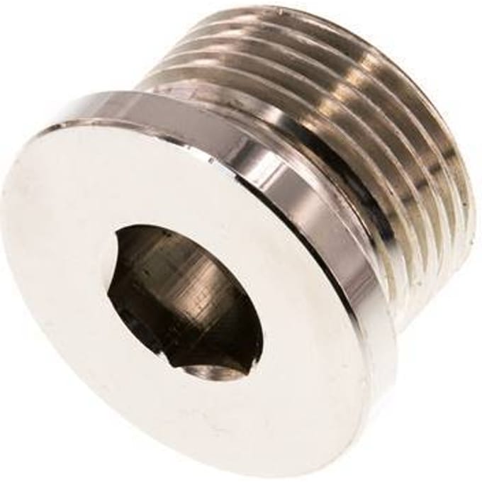 G 3/4'' Vernikkeld Messing Plug met Binnenzeskant 16 Bar