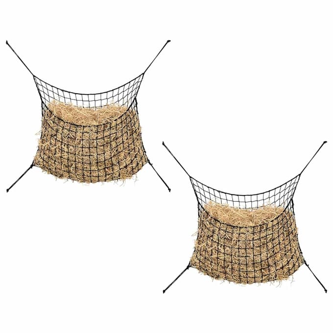 vidaXL - Hooinetten - 2 - st - 90x60 - cm - rechthoekig - polypropeen - zwart
