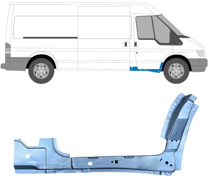 Binnen voorste reparatiepaneel voor Ford Transit 2000-2013 / Rechts