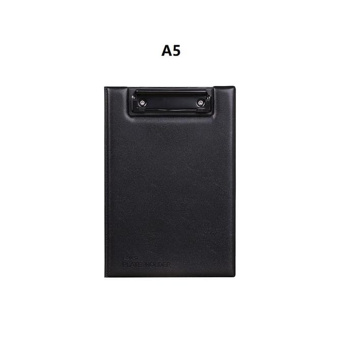 a4/a5 Klembord Leren Schrijfblok Map Papier Kantoorbenodigdheden Organizer Klembord Document Kantoor Bureau Accessoires Draagbaar black
