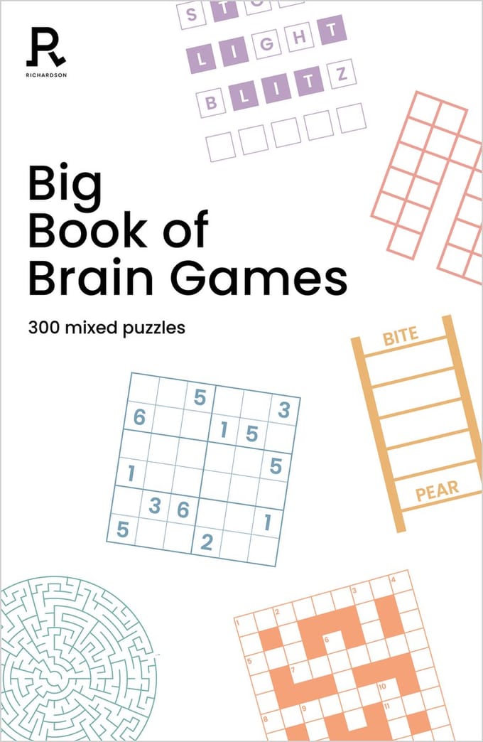 Puzzelboek Volwassenen - Brein Spelletjes - Mentale Uitdaging - 300 Gemengde Puzzels - Compact Formaat