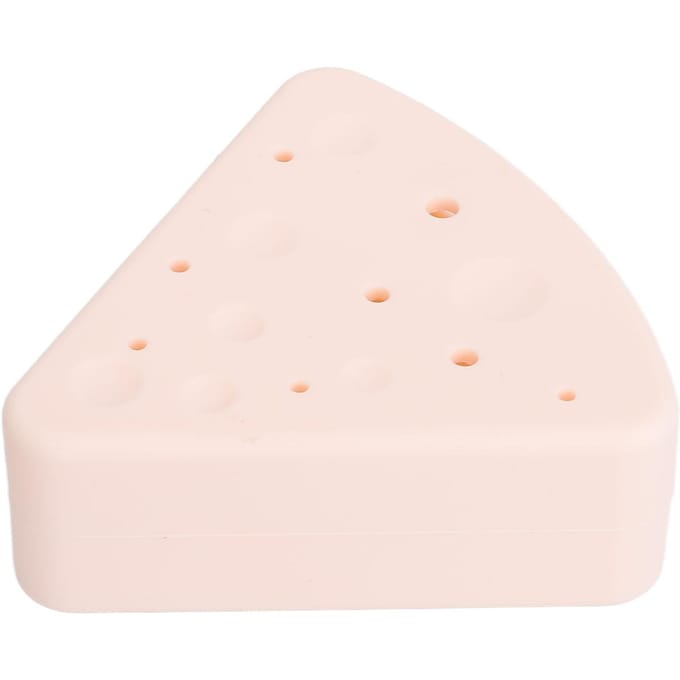 Driehoek Poederdons Etui Stofdicht Silicone Beauty Make-up Spons Houder Reisetui Roze white