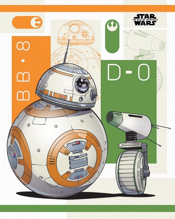 Star Wars: The Rise of Skywalker BB8 and D-O Mini Poster