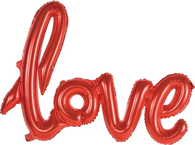 LOVE script folie ballon rood 119cm