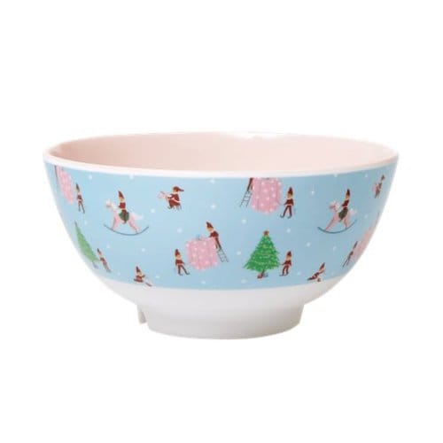 Rice kerst melamine kom x-mas elf print