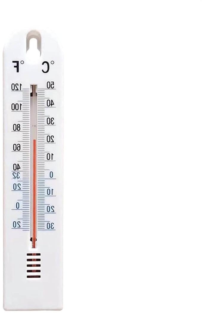 Wandthermometer - Temperatuurindicator Kamertemperatuur - Binnentemperatuur Meten - Antireflectiescherm - 205 x 43 cm - Wit