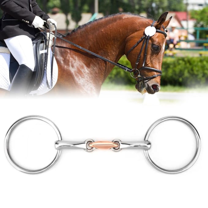 Roestvrij Staal Dikte Bit Losse Mond Bit Roller voor Paard 11.5cm white