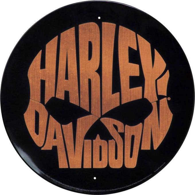 Harley-Davidson Copper Skull Metalen Bord