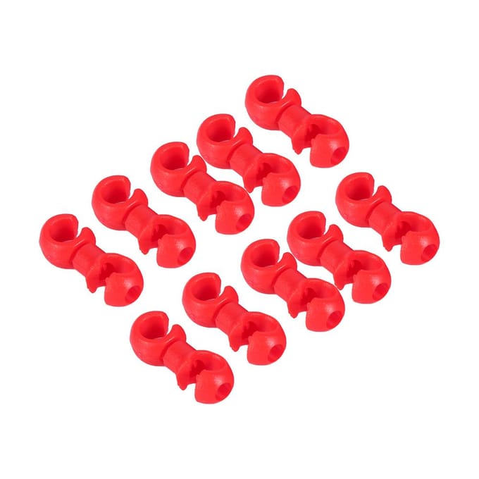 10x Clips style S Trous de boucle Guides de logement de câble de frein de dérailleur Pour vélo(Noir) red