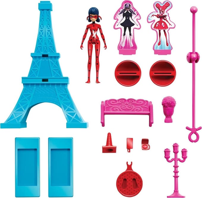 Bandai - Miraculous - Eiffel Tower Action Set - actiefiguur & verzamelitem - 39850
