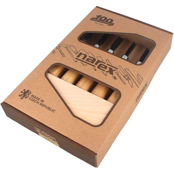Start snijset, 5 delig, met lindenhoutblok, narex 869200