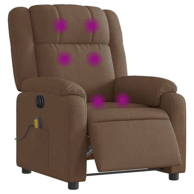 vidaXL - Massagestoel - elektrisch - verstelbaar - stof - bruin