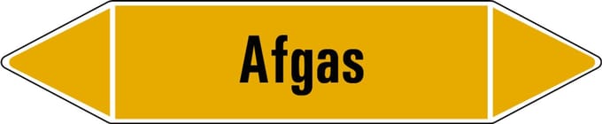 Afgas leidingmarkering op vel 252 x 52 mm - 3 per vel