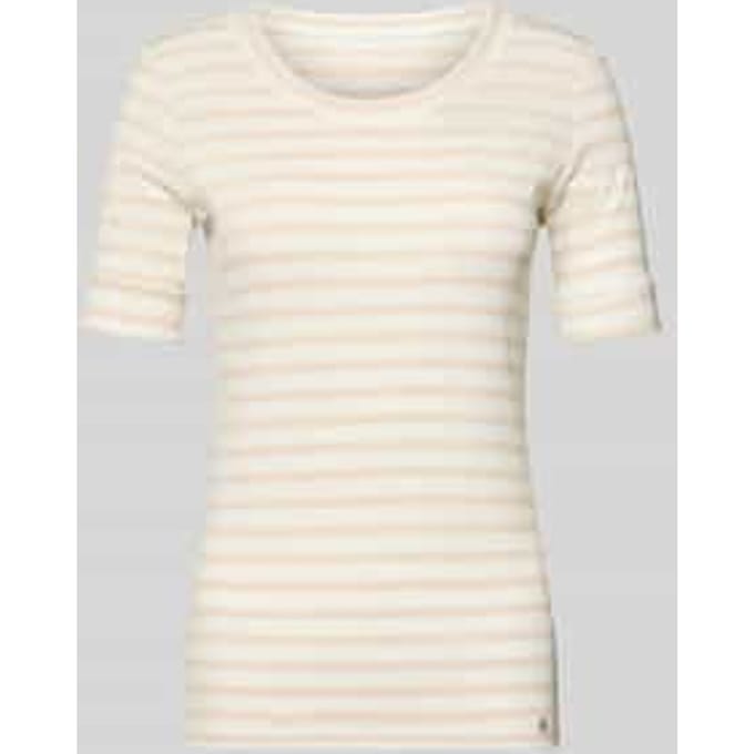 T-shirt met ronde hals en mouwen met opslag