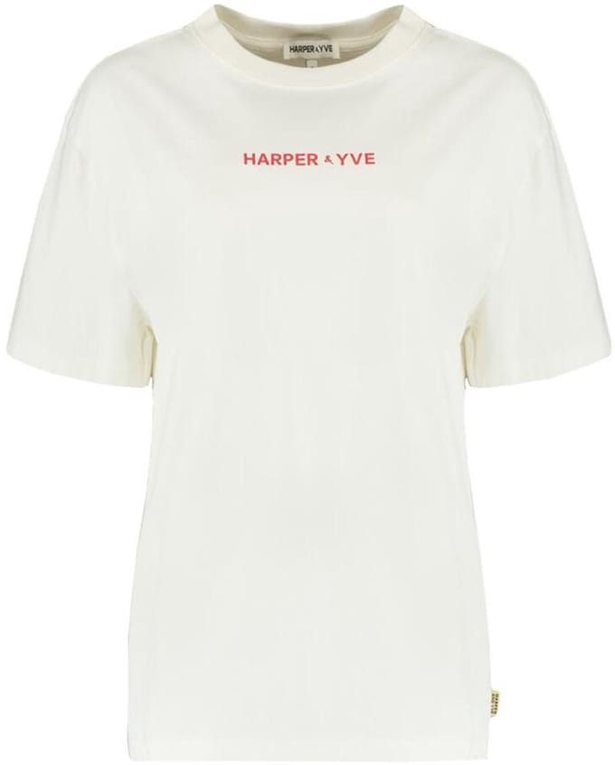 Harper & Yve Mexicanback-ss Tops & T-shirts Dames - Shirt - Creme - Maat S