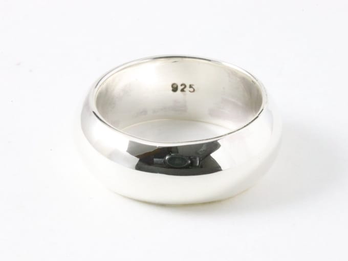 Brede gladde zilveren ring - 10 mm. - maat 19.5